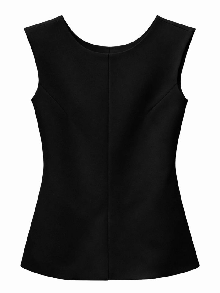 חולצה V בגב + רוכסן בצבע שחור