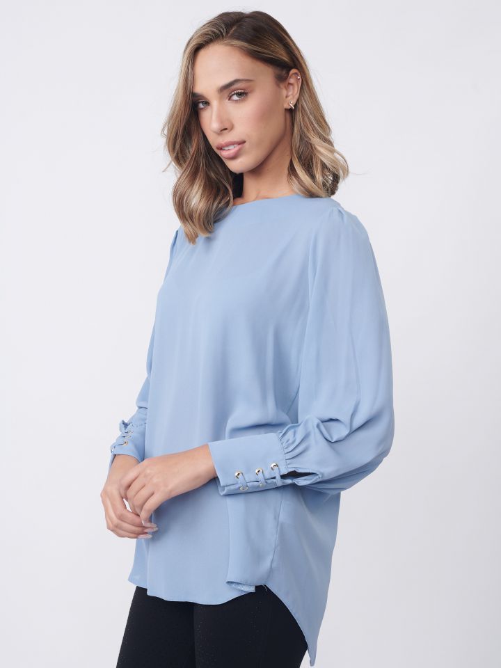 חולצה איבקות בשרוול PROMO בצבע תכלת