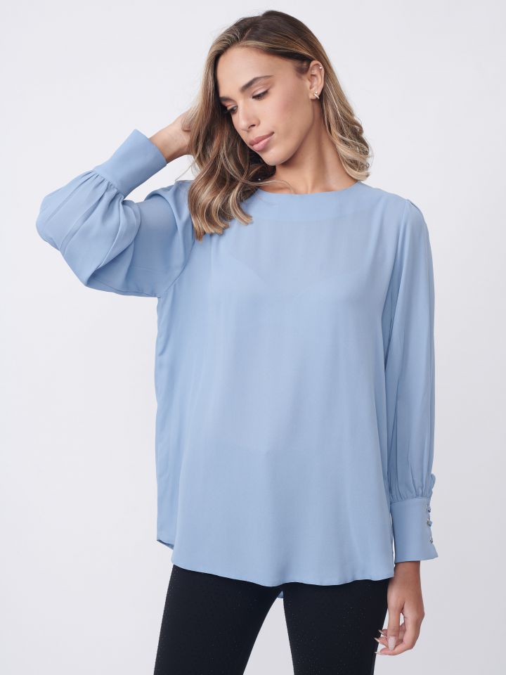 חולצה איבקות בשרוול PROMO בצבע תכלת