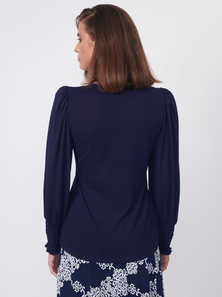 חולצה סריג ניקי PROMO בצבע כחול כהה