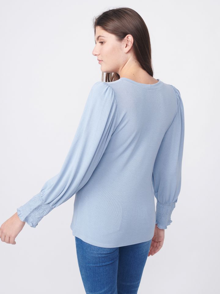 חולצה סריג ניקי PROMO בצבע תכלת