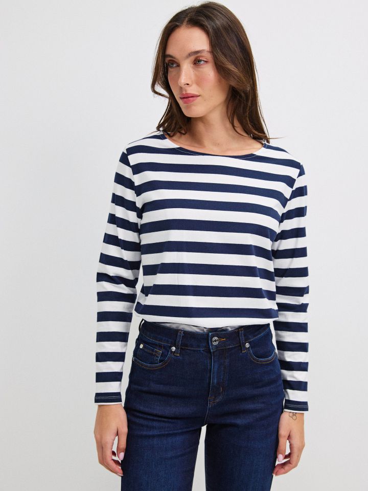 חולצה פסים PROMO בצבע נייבי