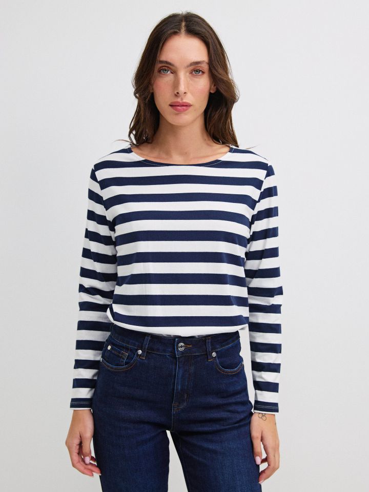 חולצה פסים PROMO בצבע נייבי