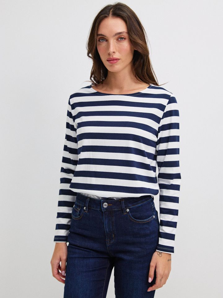 חולצה פסים PROMO בצבע נייבי