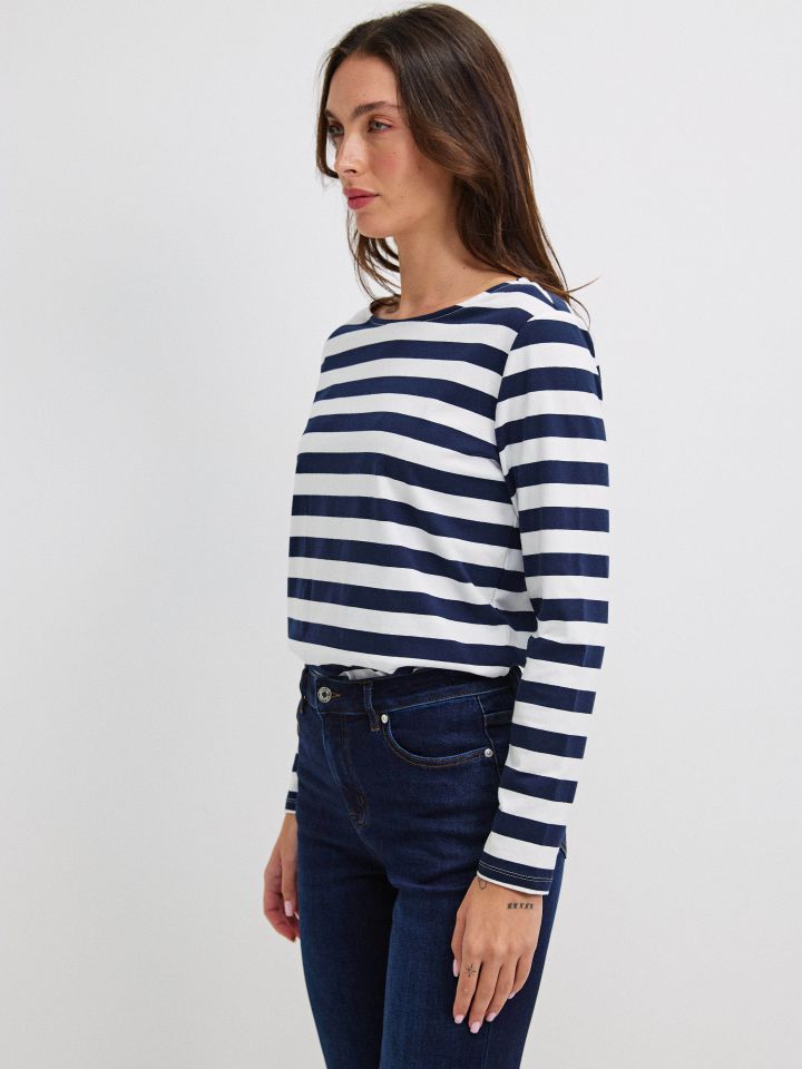 חולצה פסים PROMO בצבע נייבי