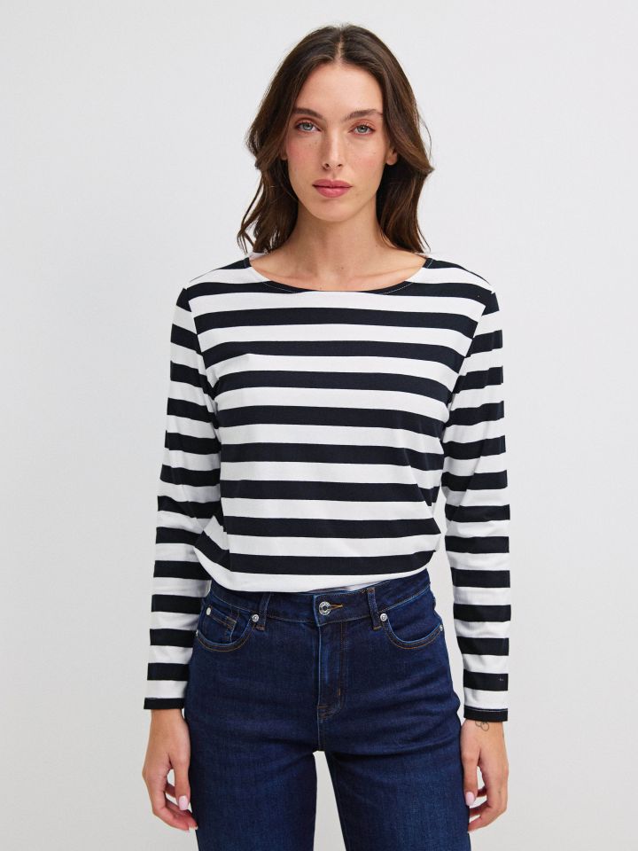 חולצה פסים PROMO בצבע שחור