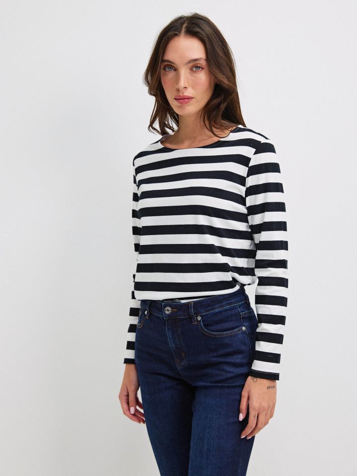 חולצה פסים PROMO בצבע שחור