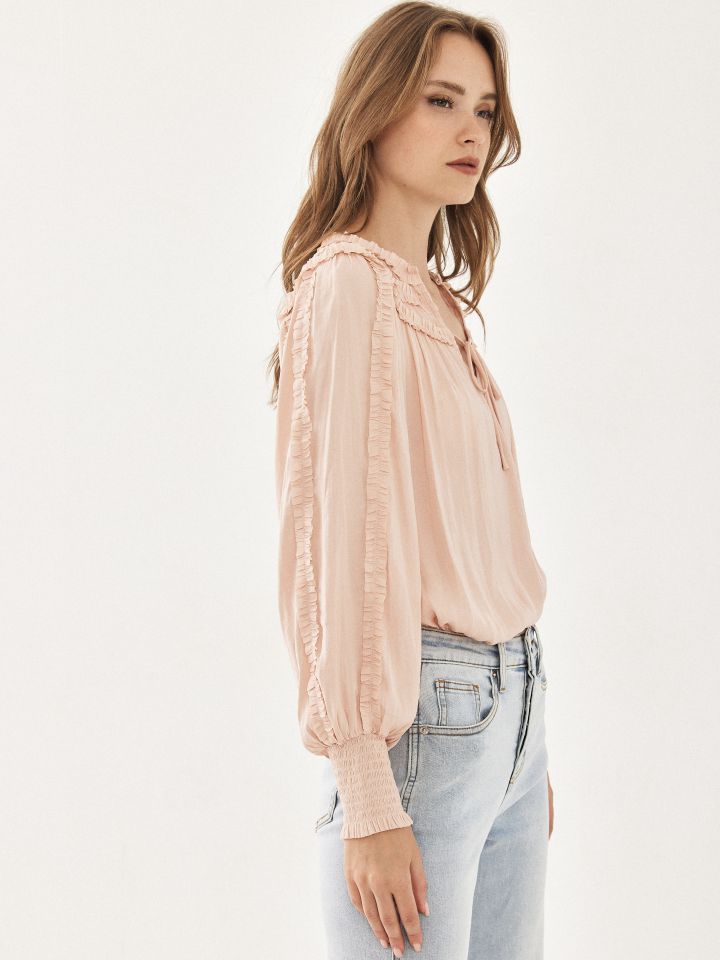 חולצה סטן מלמלות בצבע ורוד חדש