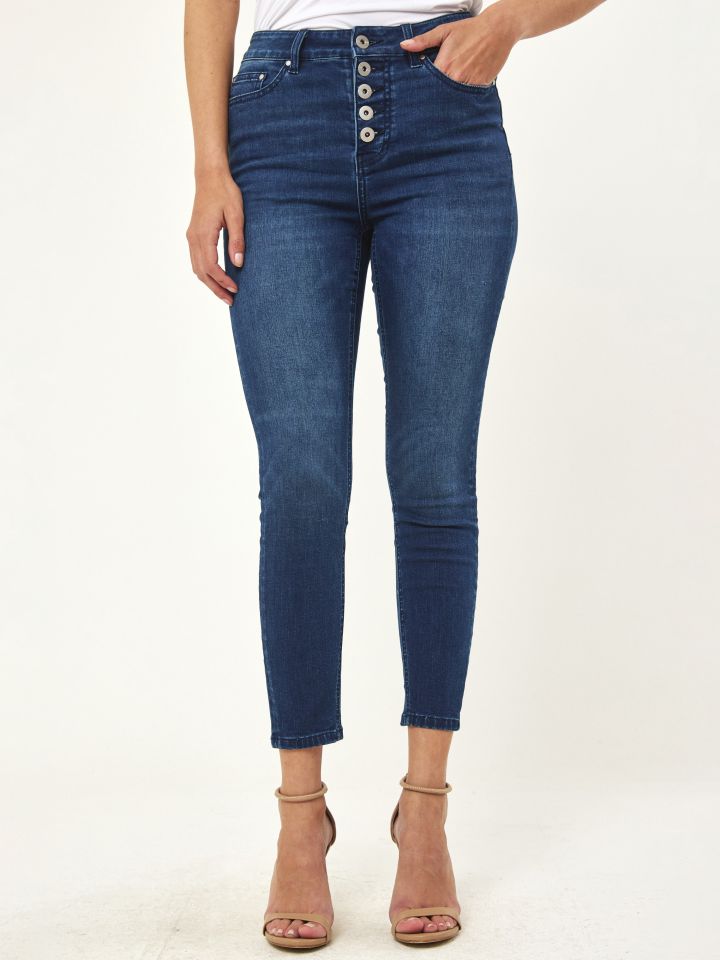 מכנסי ג’ינס  8/9 LIA PROMO בצבע ג’ינס כהה