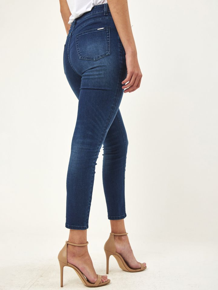 מכנסי ג’ינס  8/9 LIA PROMO בצבע ג’ינס כהה