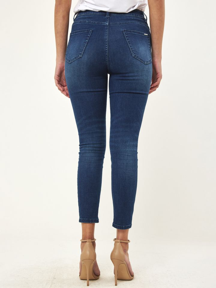 מכנסי ג’ינס  8/9 LIA PROMO בצבע ג’ינס כהה