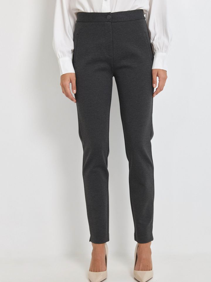 מכנסיים כיתוב בלבן PROMO בצבע אפור מרנגו