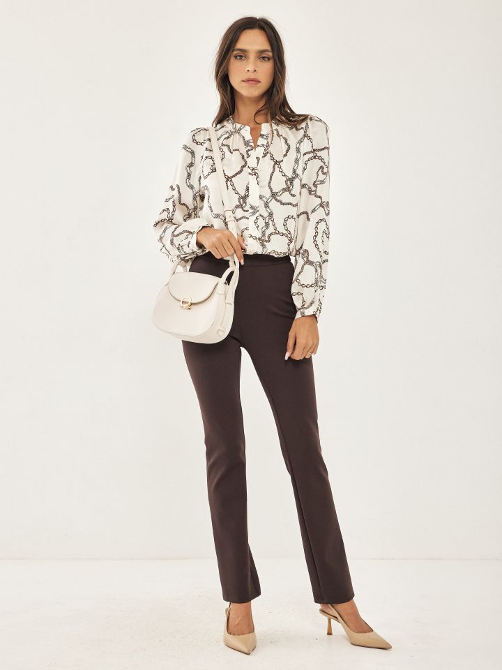 מכנסי טייץ SLIM בצבע חום