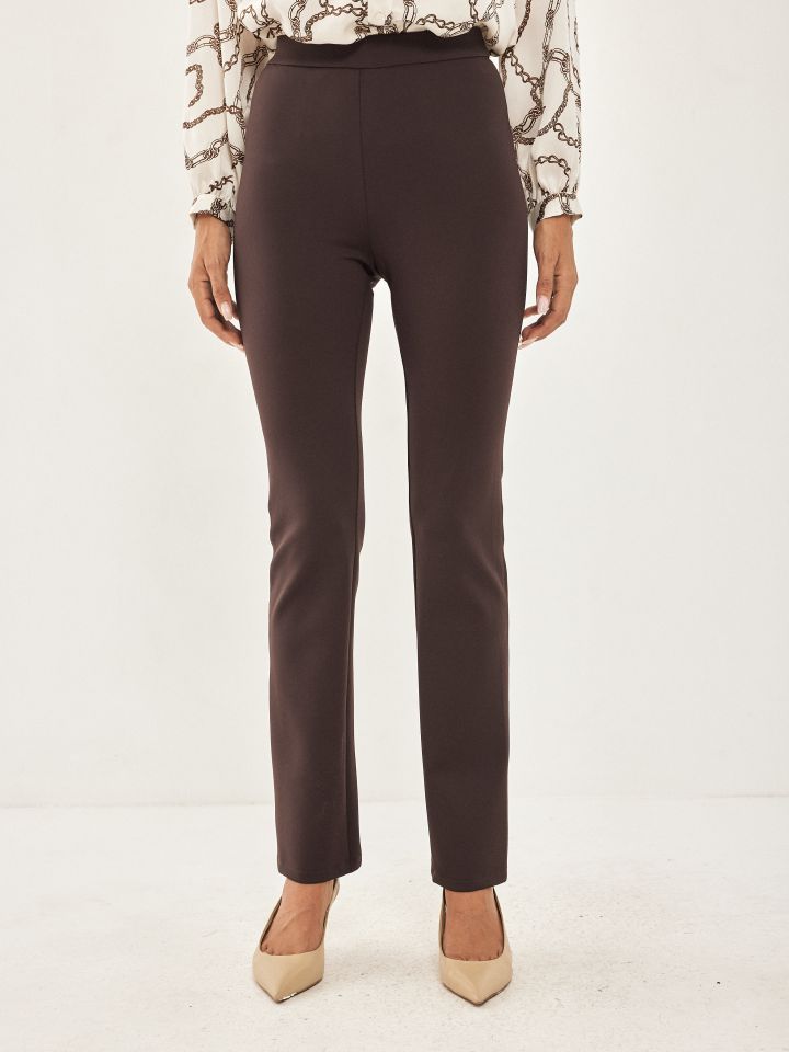 מכנסי טייץ SLIM בצבע חום