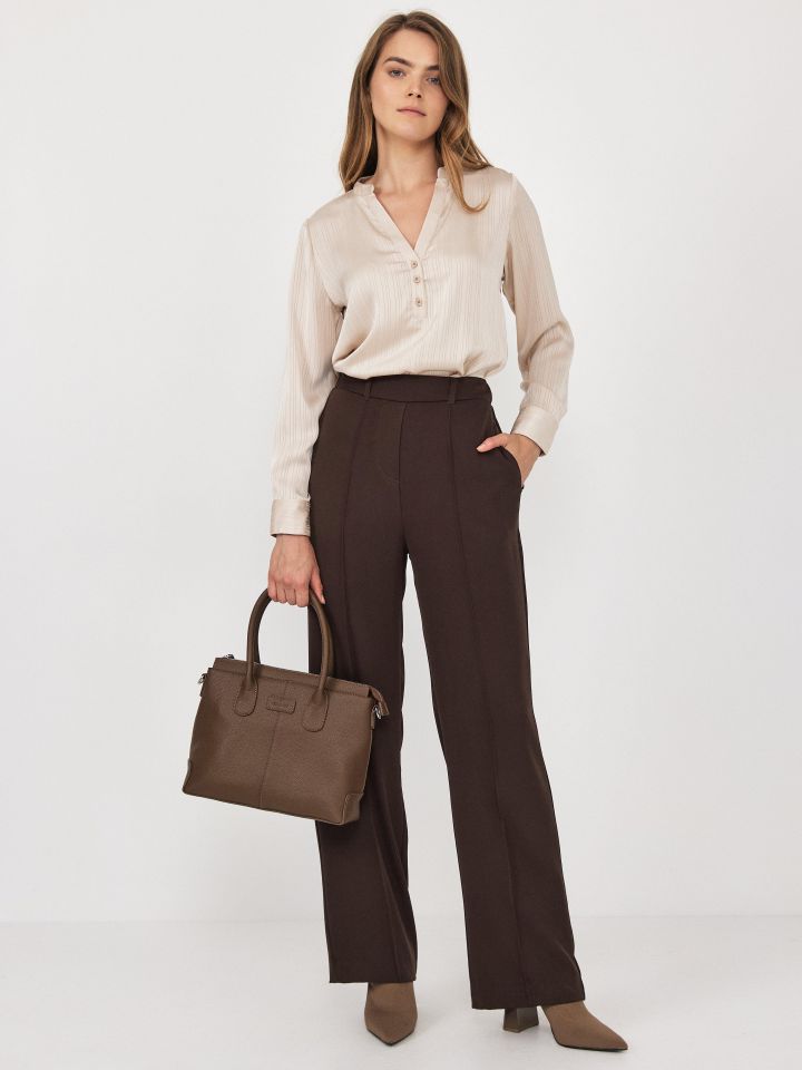 מכנסיים גומי בגב כיסי צד PROMO בצבע חום