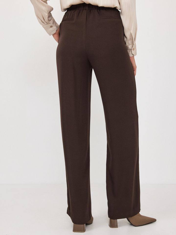 מכנסיים גומי בגב כיסי צד PROMO בצבע חום