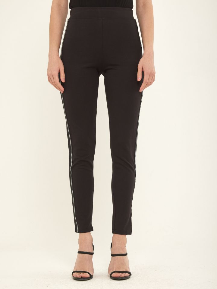 מכנסי טייץ גומי סרט לורקס בצבע שחור