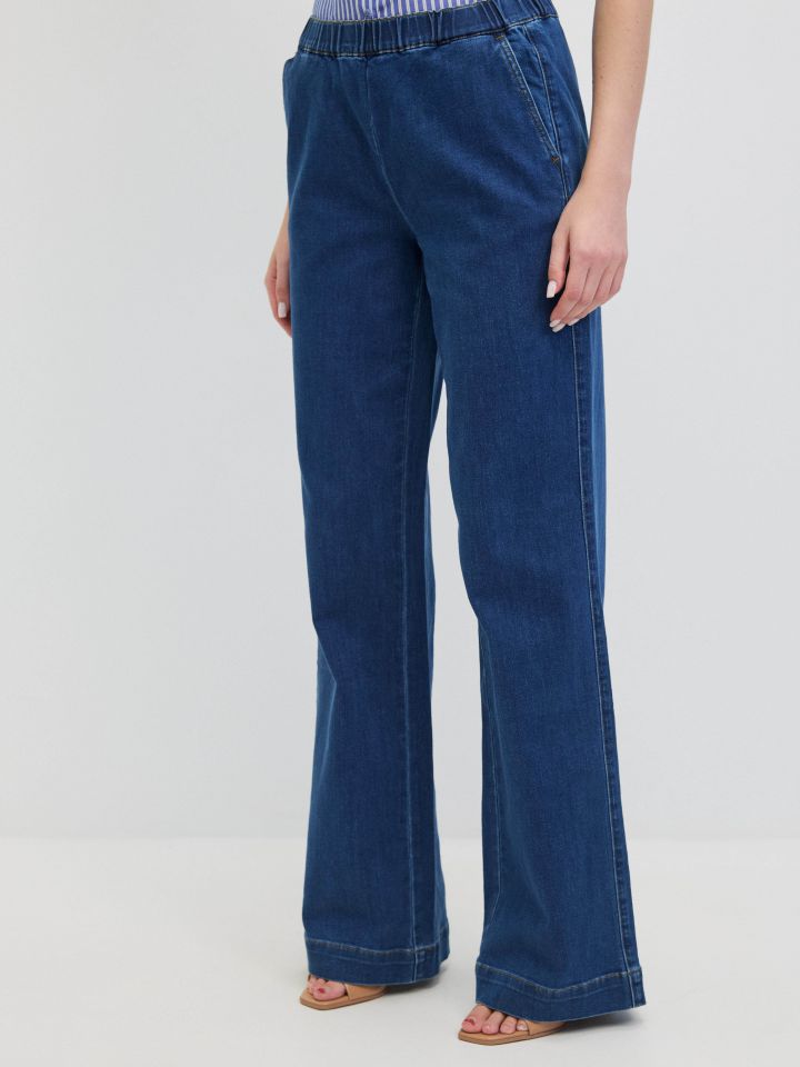 מכנסיים ג’ינס גומי PROMO בצבע ג’ינס