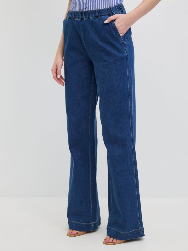 מכנסיים ג’ינס גומי PROMO בצבע ג’ינס