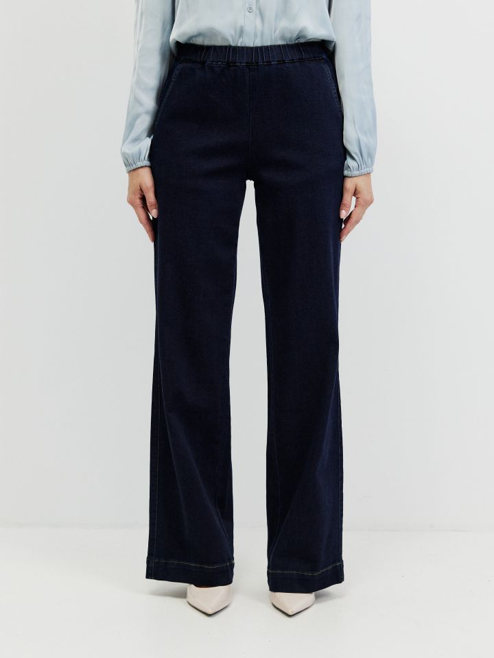 מכנסיים ג’ינס גומי PROMO בצבע ג’ינס כהה