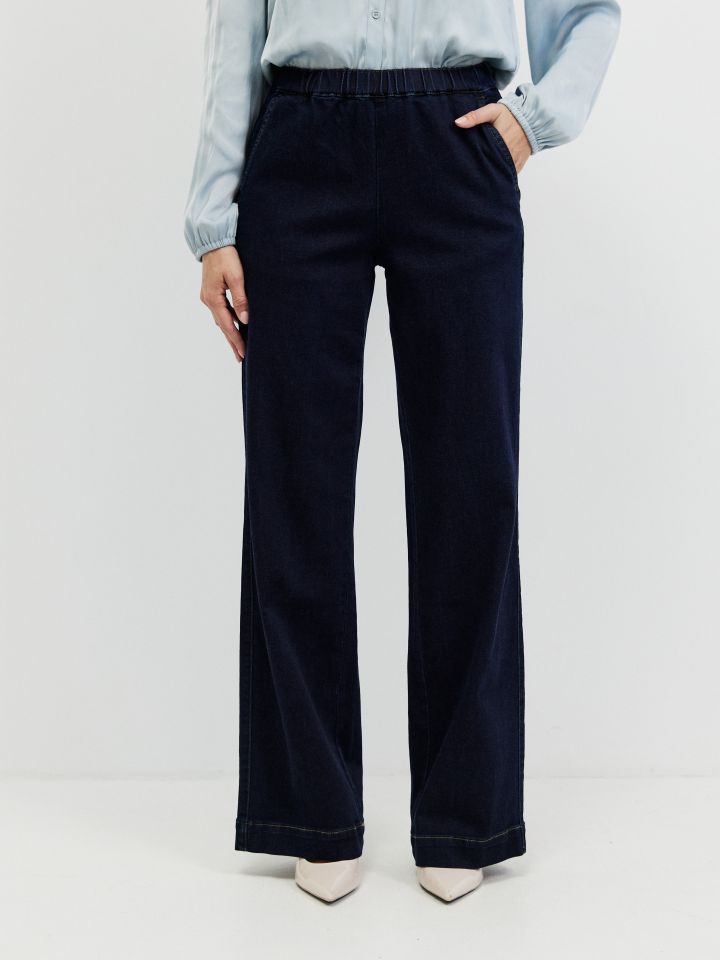 מכנסיים ג’ינס גומי PROMO בצבע ג’ינס כהה