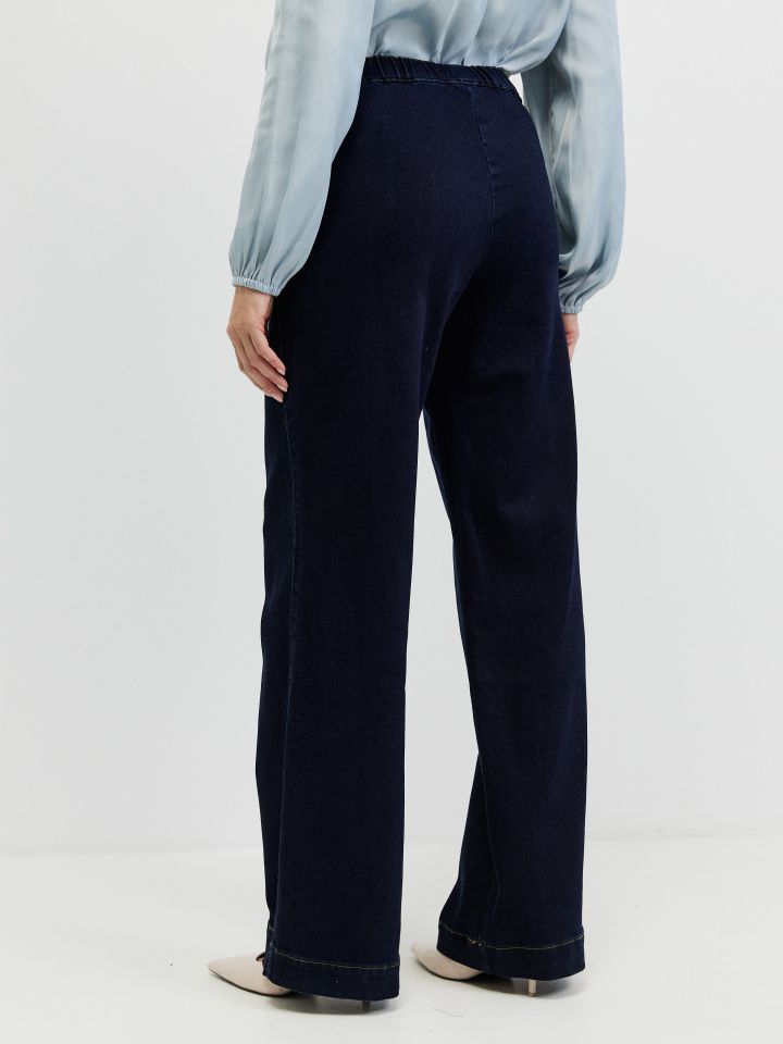 מכנסיים ג’ינס גומי PROMO בצבע ג’ינס כהה