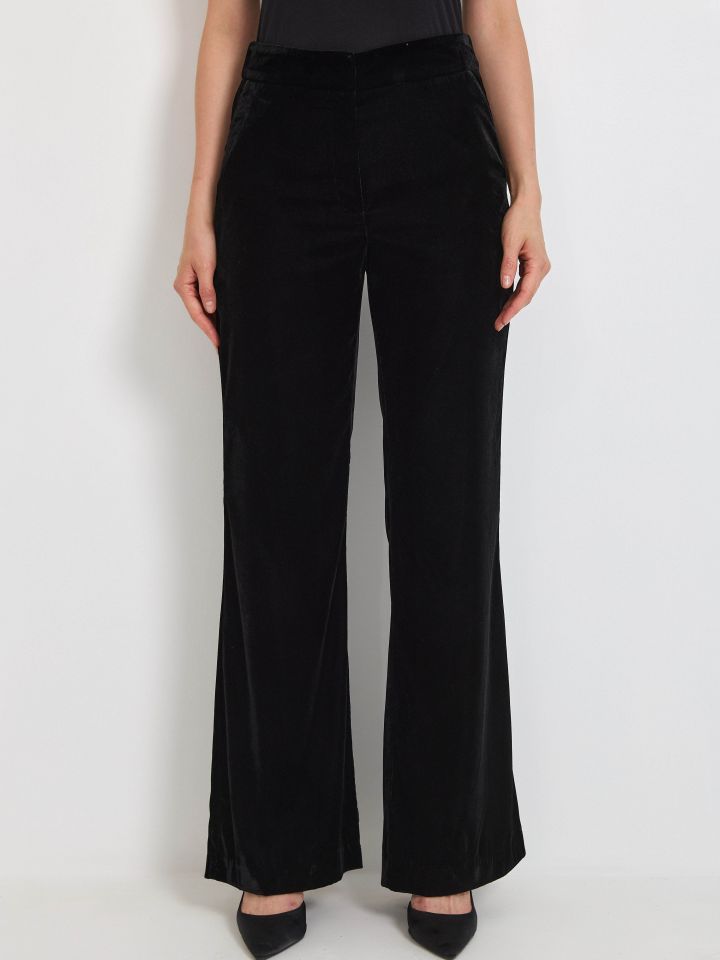 מכנסיים קטיפה פדלפון בצבע שחור