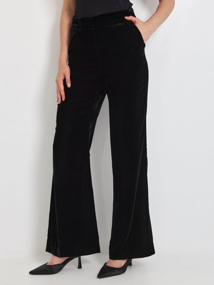 מכנסיים קטיפה פדלפון בצבע שחור