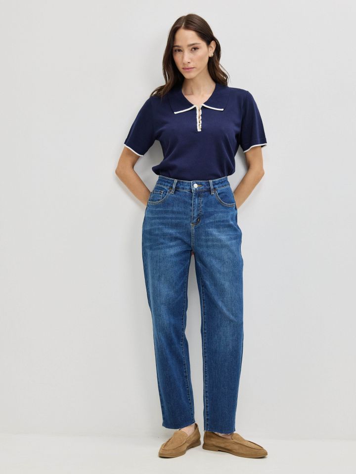 מכנסיים ג’ינס 8/9 PROMO בצבע ג’ינס