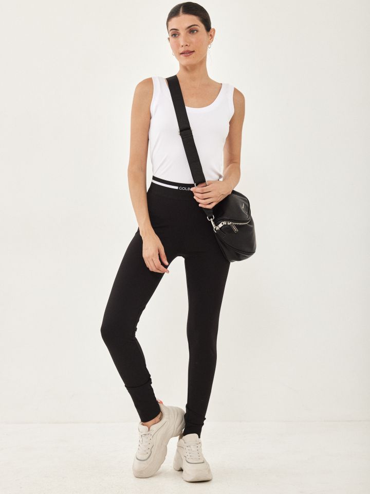 מכנסי טייץ גומי GOLBARY בצבע שחור