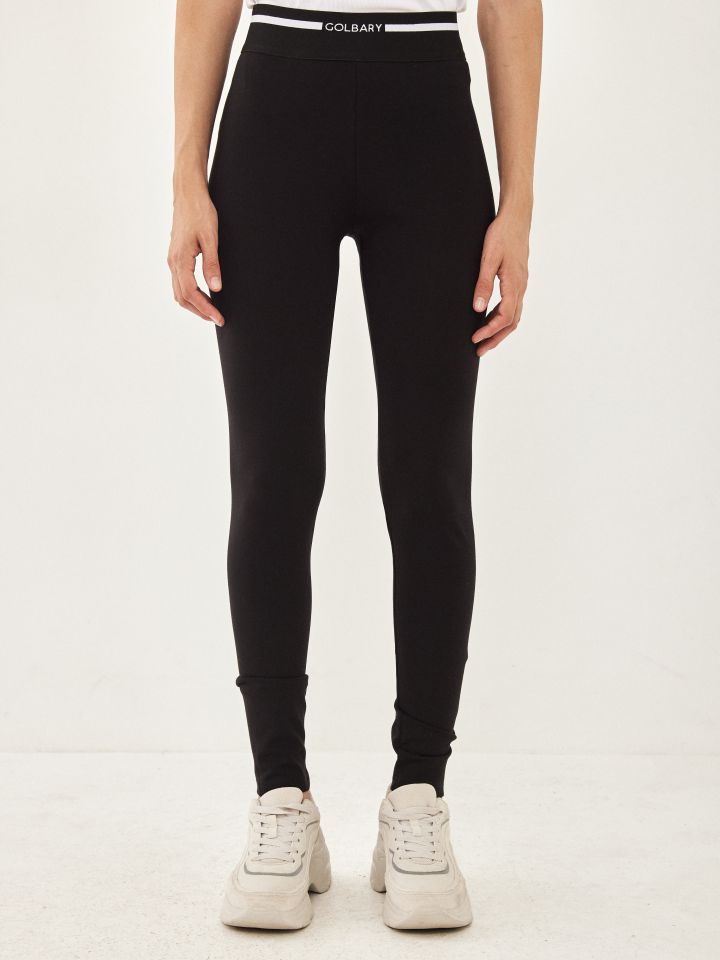 מכנסי טייץ גומי GOLBARY בצבע שחור