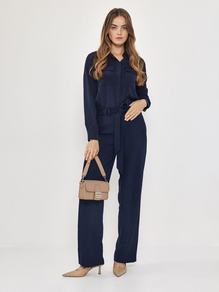 מכנסיים + חגורה  PROMO בצבע כחול