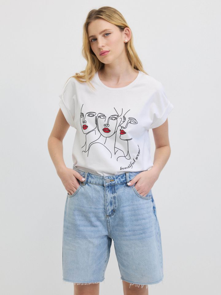 מכנסיים ג’ינס קצר PROMO בצבע ג’ינס בהיר