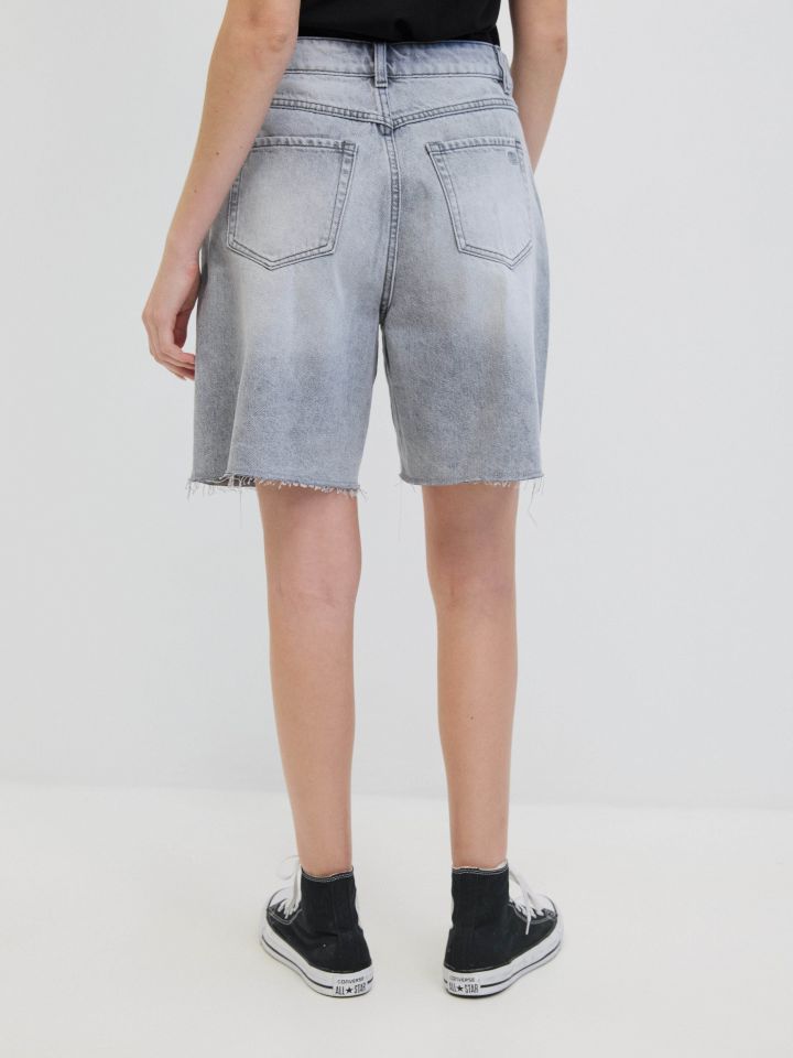 מכנסיים ג’ינס קצר PROMO בצבע ג’ינס אפור