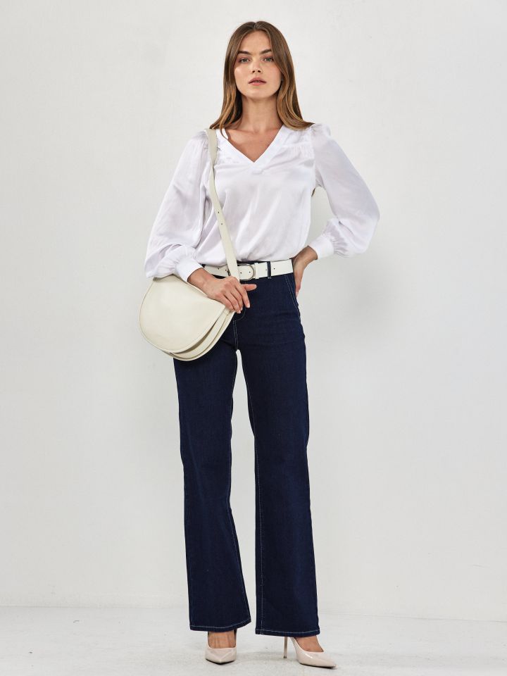 מכנסיים ג’ינס כיסי צד PROMO בצבע ג’ינס כהה