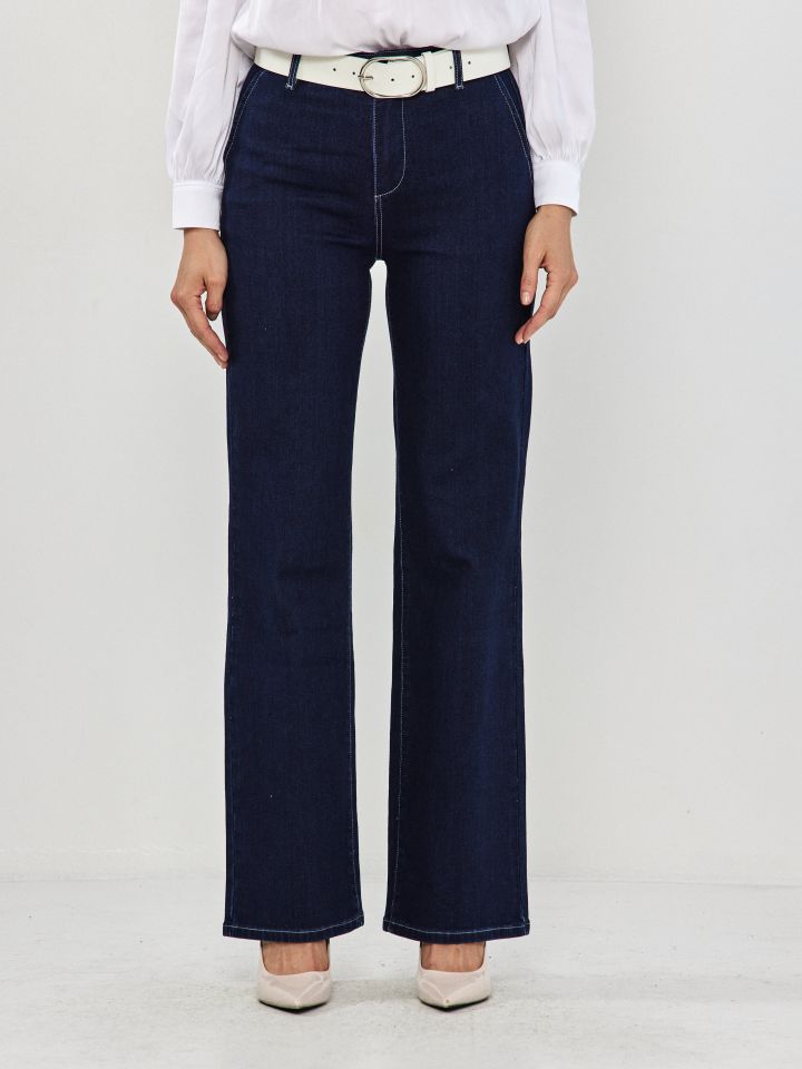 מכנסיים ג’ינס כיסי צד PROMO בצבע ג’ינס כהה