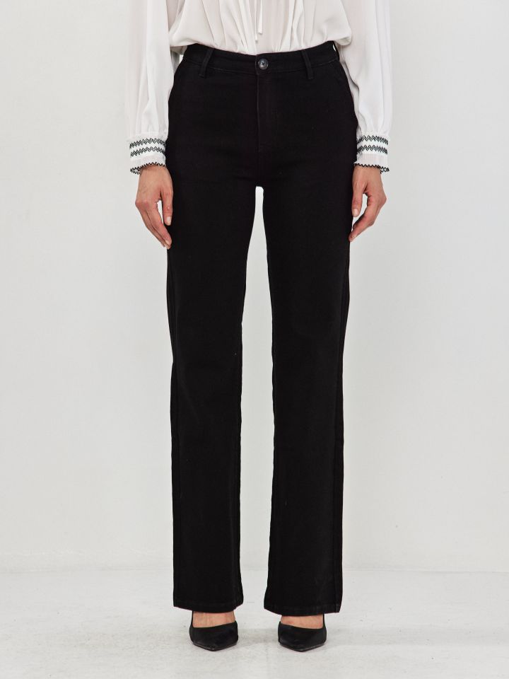 מכנסיים ג’ינס כיסי צד PROMO בצבע שחור