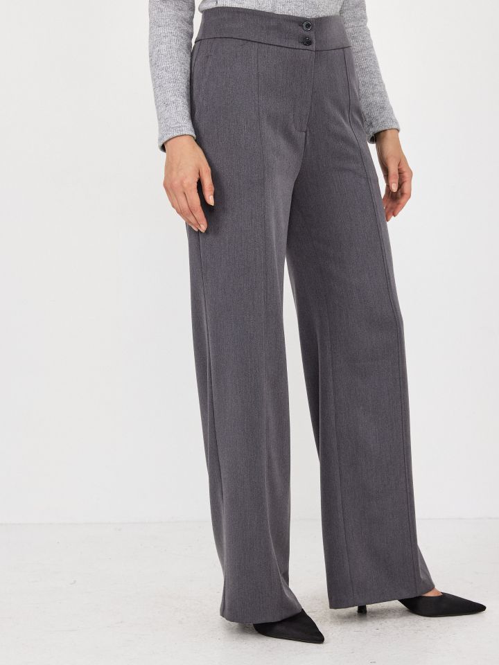 מכנסיים חגורה רחבה בצבע אפור מרנגו