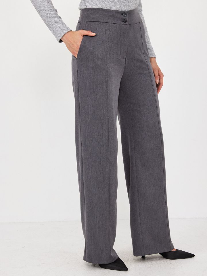 מכנסיים חגורה רחבה בצבע אפור מרנגו