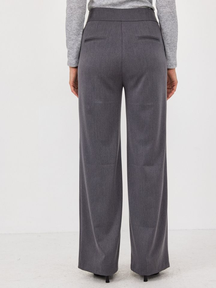 מכנסיים חגורה רחבה בצבע אפור מרנגו