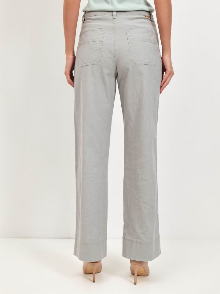 מכנסיים דריל כיסים בצבע ירוק בהיר