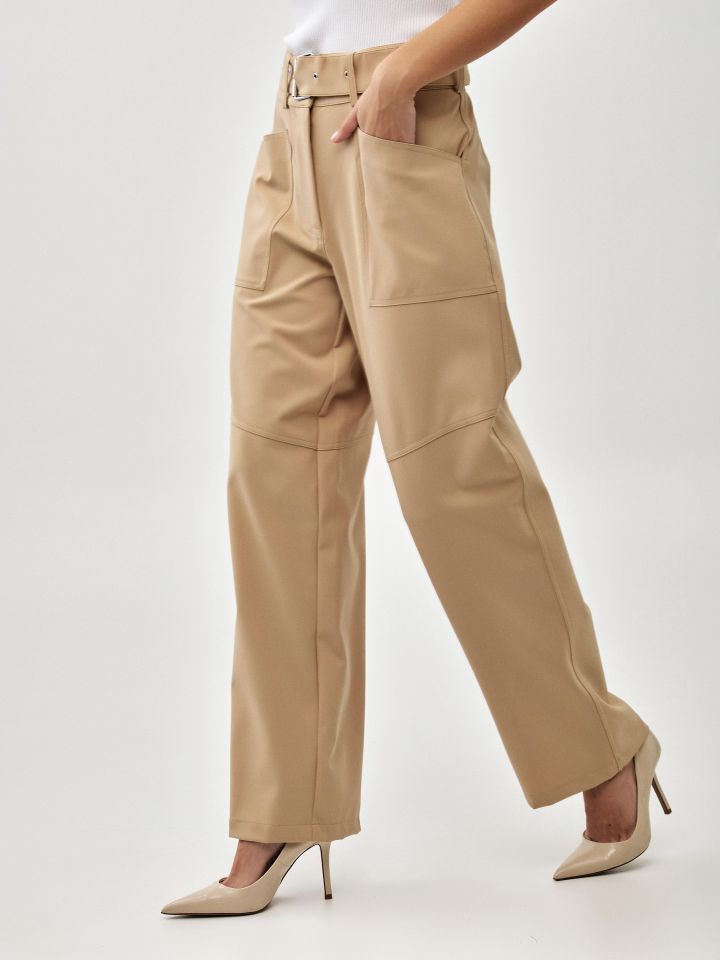 מכנסיים + חגורה YASMIN בצבע זהב