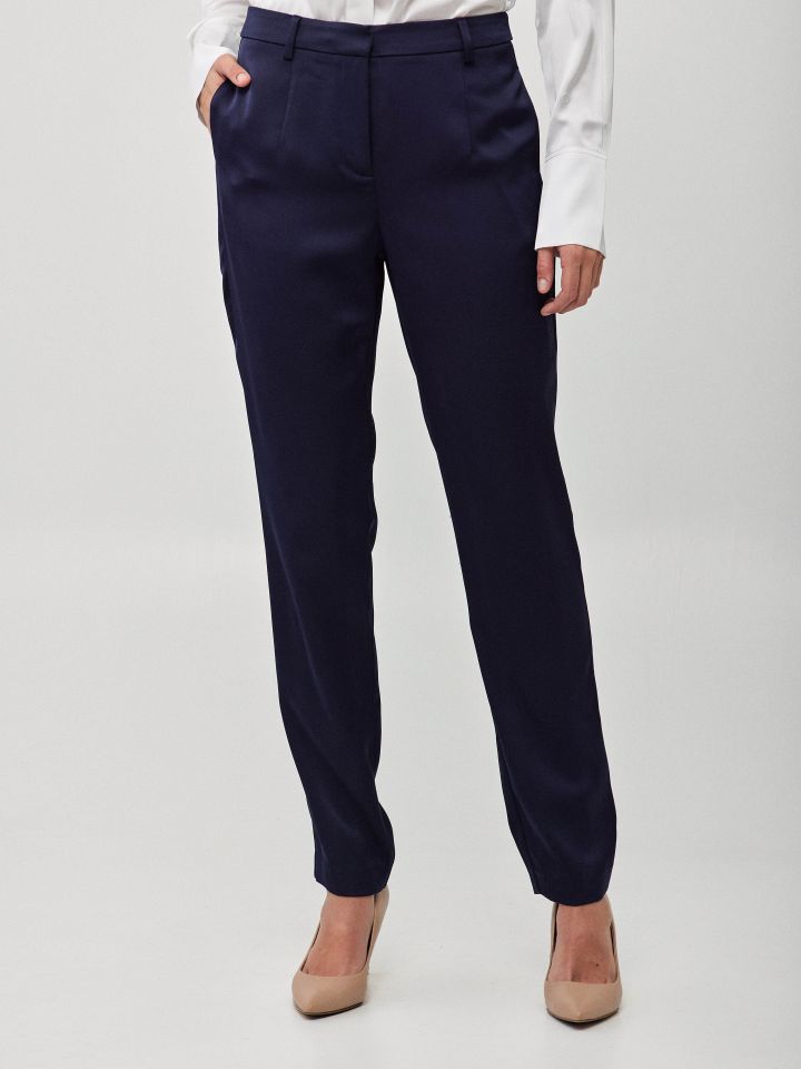 מכנסיים סטן 8/9 בצבע נייבי