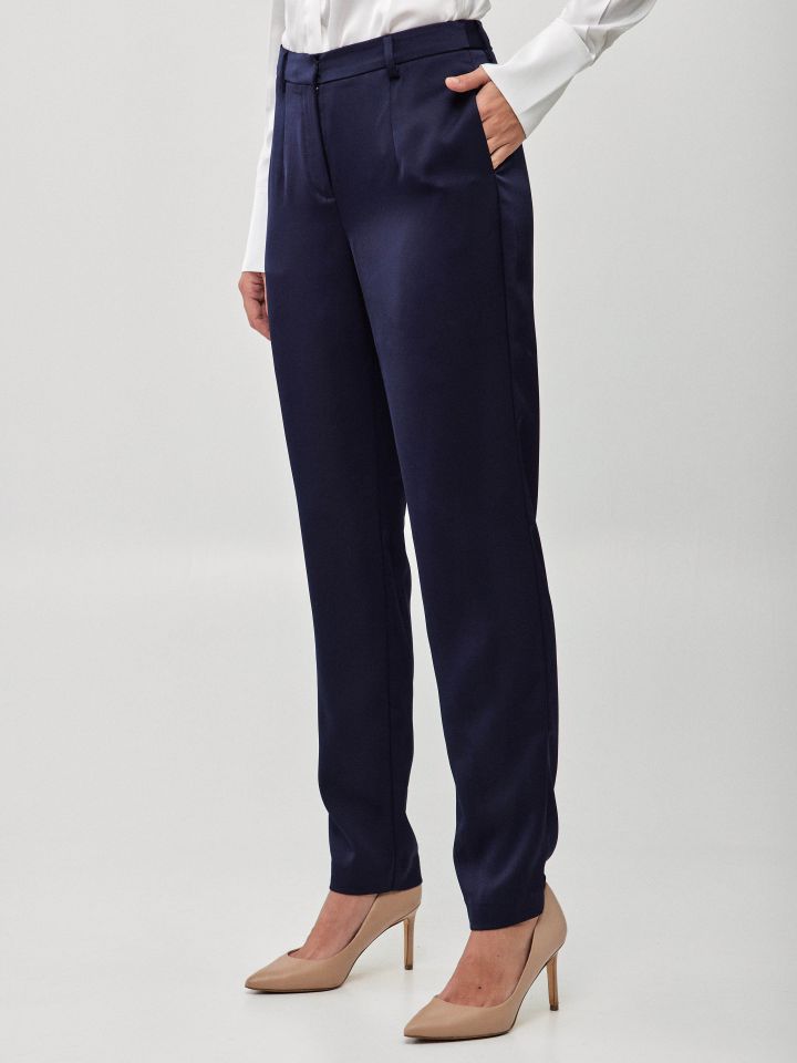 מכנסיים סטן 8/9 בצבע נייבי