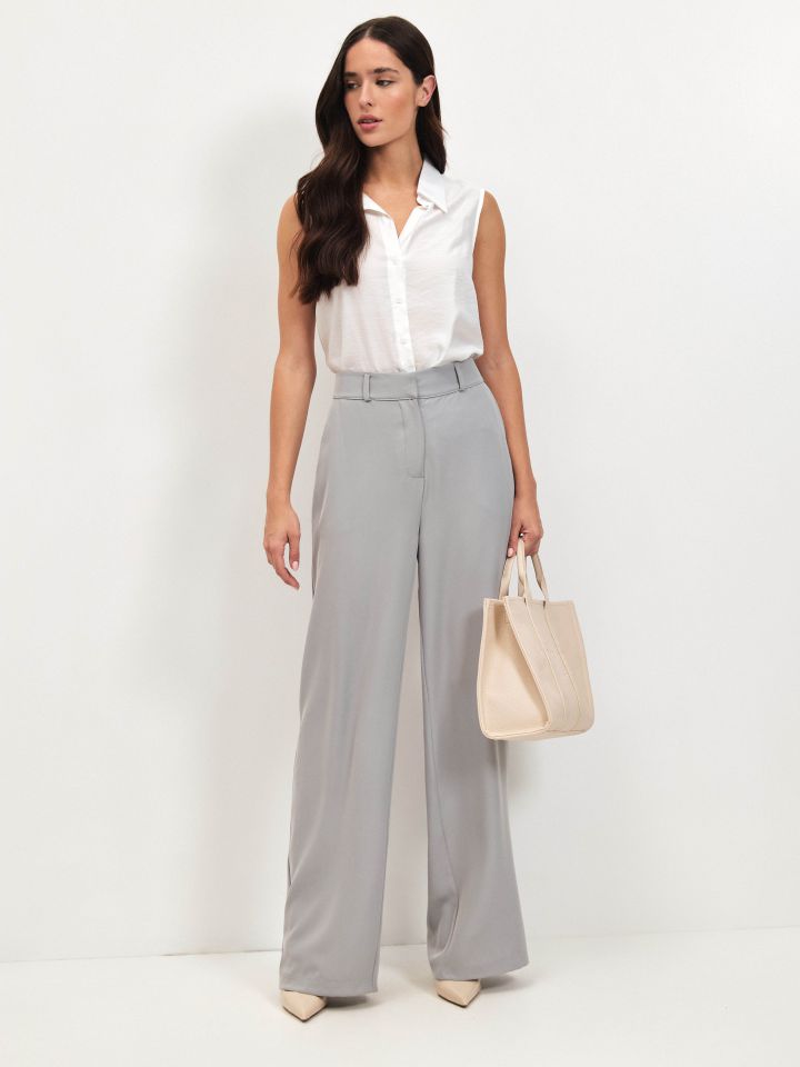 מכנסיים כיסים PROMO בצבע אפור כסף