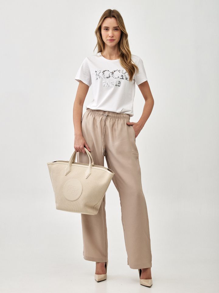 מכנסיים קשירה ROMI PROMO בצבע קאמל