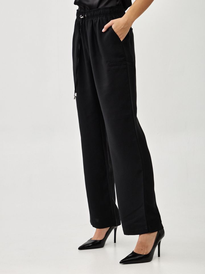 מכנסיים קשירה ROMI PROMO בצבע שחור