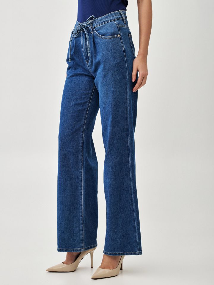 מכנסיים גינס מתרחב בצבע ג’ינס כהה