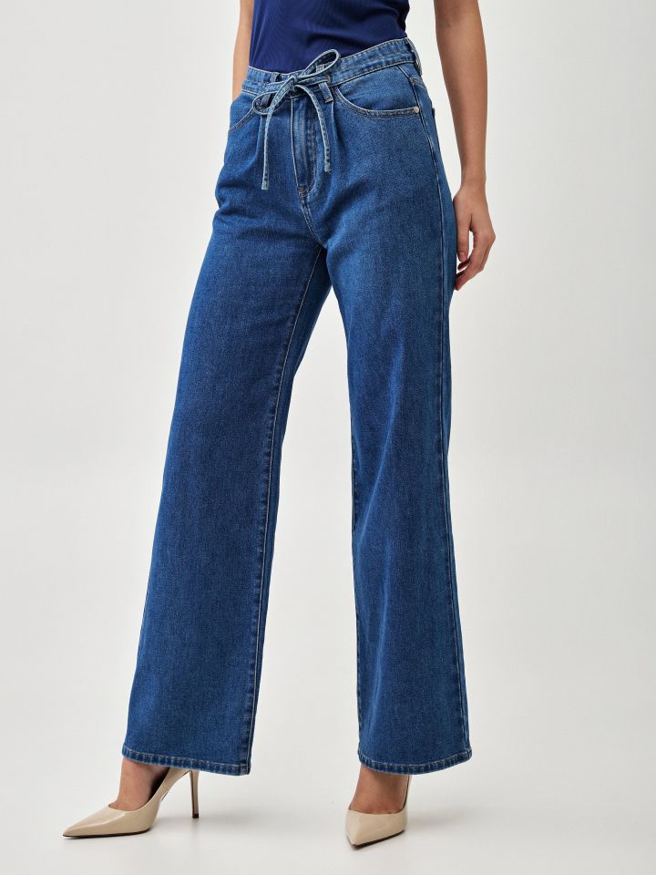 מכנסיים גינס מתרחב בצבע ג’ינס כהה