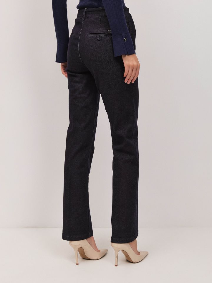 מכנסיים ג’ינס כיסי צד PROMO בצבע ג’ינס כהה